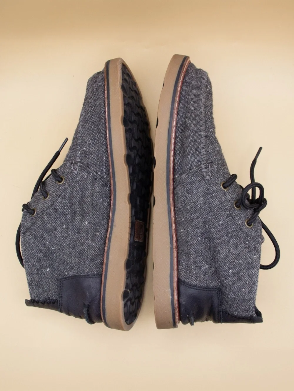 Toms Fleck Tweed Black Chukka Boots Men's Size 11